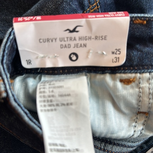 Hollister Women’s Curvy Ultra High-rise Dad jeans size 25/31 NWT - Picture 4 of 4